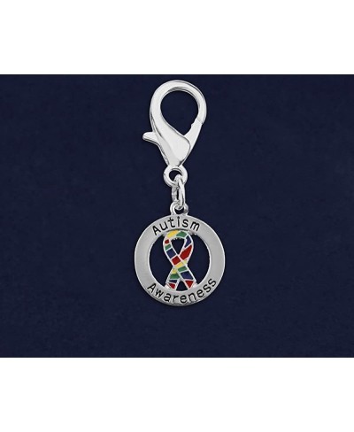 Autism Awareness Ribbon Hanging Charms – Autism & Asperger's Colorful Awareness Ribbon for Bracelets Purses Zipper Pulls Dog/...