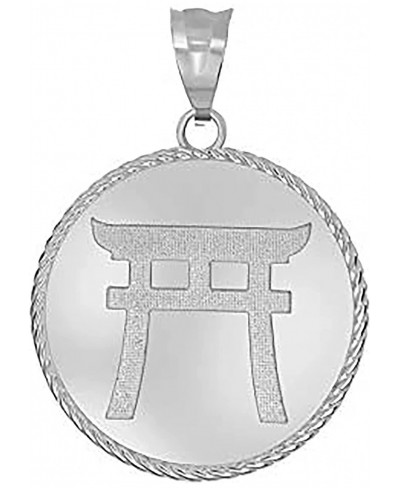 Exquisite 925 Sterling Silver Japanese Torii Gate Shinto Disc Charm Pendant $17.58 Pendants & Coins