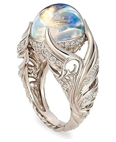 Fashion 925 Silver Quartz Moonstone Ring Women Wedding Jewelry Party (5) $12.97 Wedding Bands