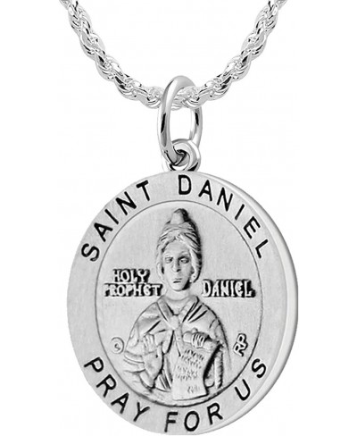 Ladies 925 Sterling Silver 18.5mm Saint Daniel Medal Pendant Necklace 18in to 24in $50.11 Pendants & Coins