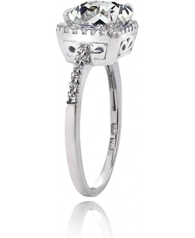 Sterling Silver Cubic Zirconia Asscher-Cut Bridal Engagement Ring $17.15 Engagement Rings