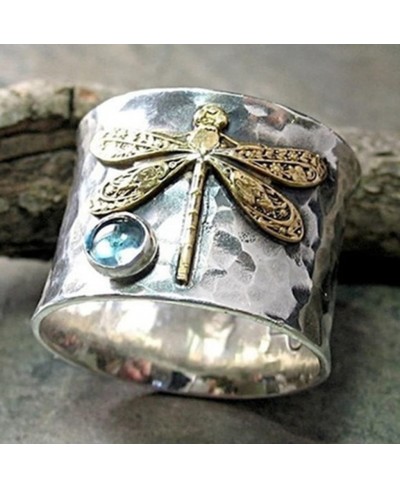 Rhodium Plated Retro Vintage Silver Gold Tone Dragon Fly Chunky Huge Band Statement Ring $6.71 Bands