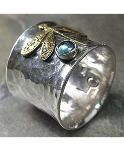 Rhodium Plated Retro Vintage Silver Gold Tone Dragon Fly Chunky Huge Band Statement Ring $6.71 Bands