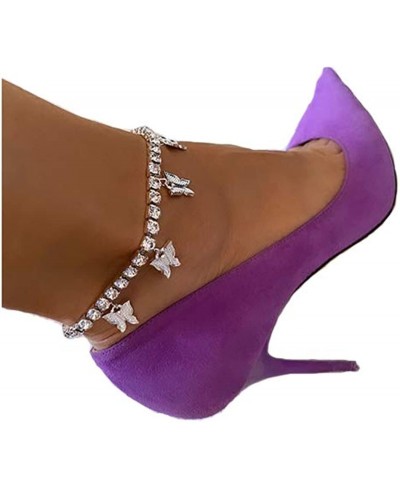 Butterfly Anklet Bracelet Gorgeous Crystal Ankle Chain Sparkly Rhinestone Butterfly Foot Accessories Jewelry for Women and Gi...