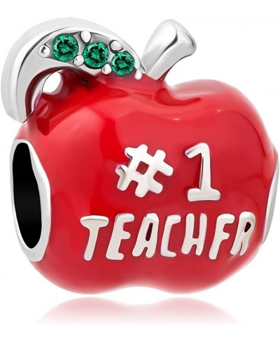 1 Teacher Apple Charm Bead for European Bracelets $13.66 Charms & Charm Bracelets