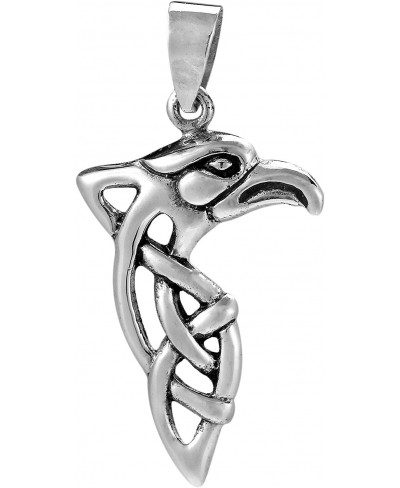 Mighty Eagle Head Celtic Weave .925 Sterling Silver Pendant $11.97 Pendants & Coins