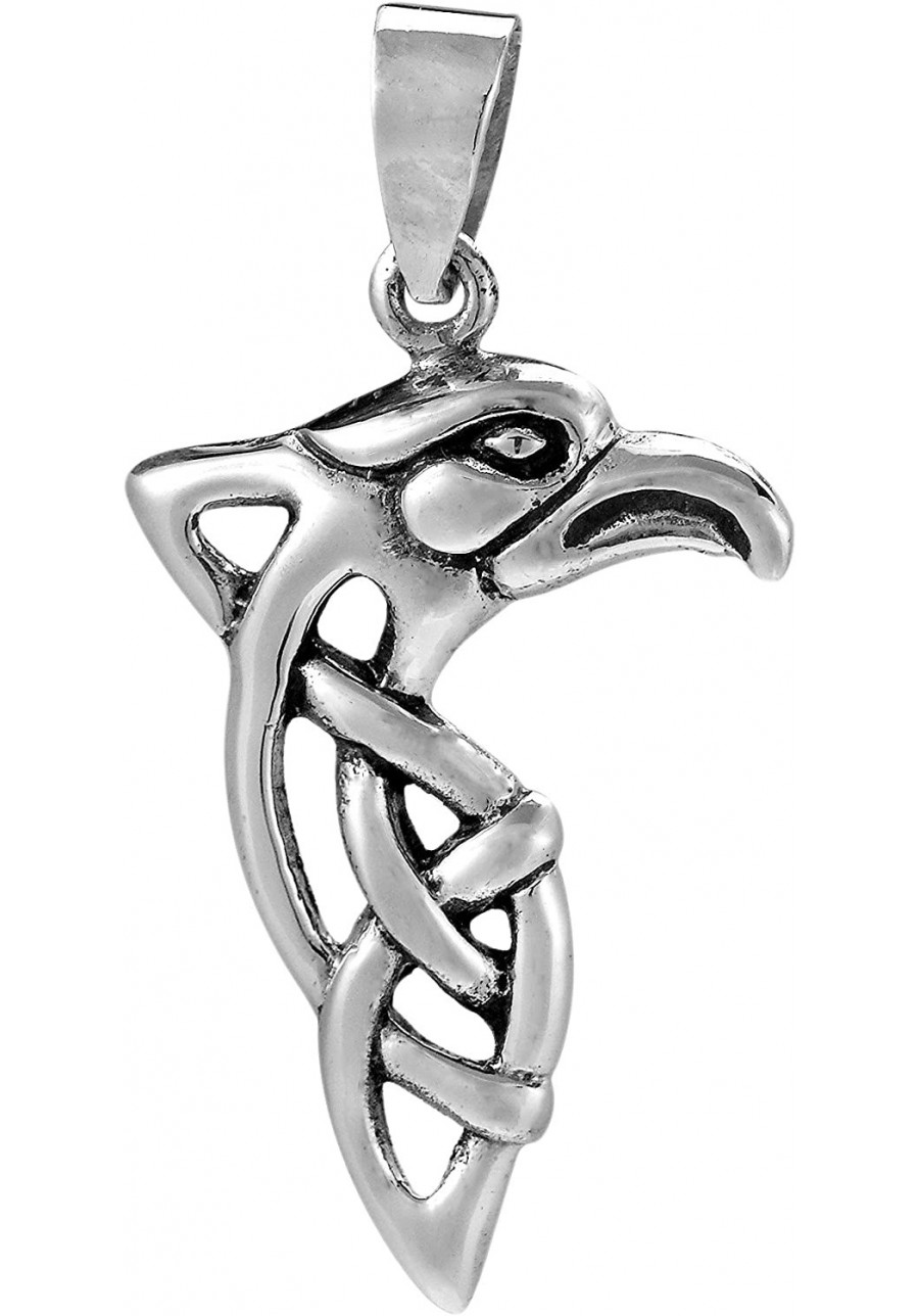 Mighty Eagle Head Celtic Weave .925 Sterling Silver Pendant $11.97 Pendants & Coins