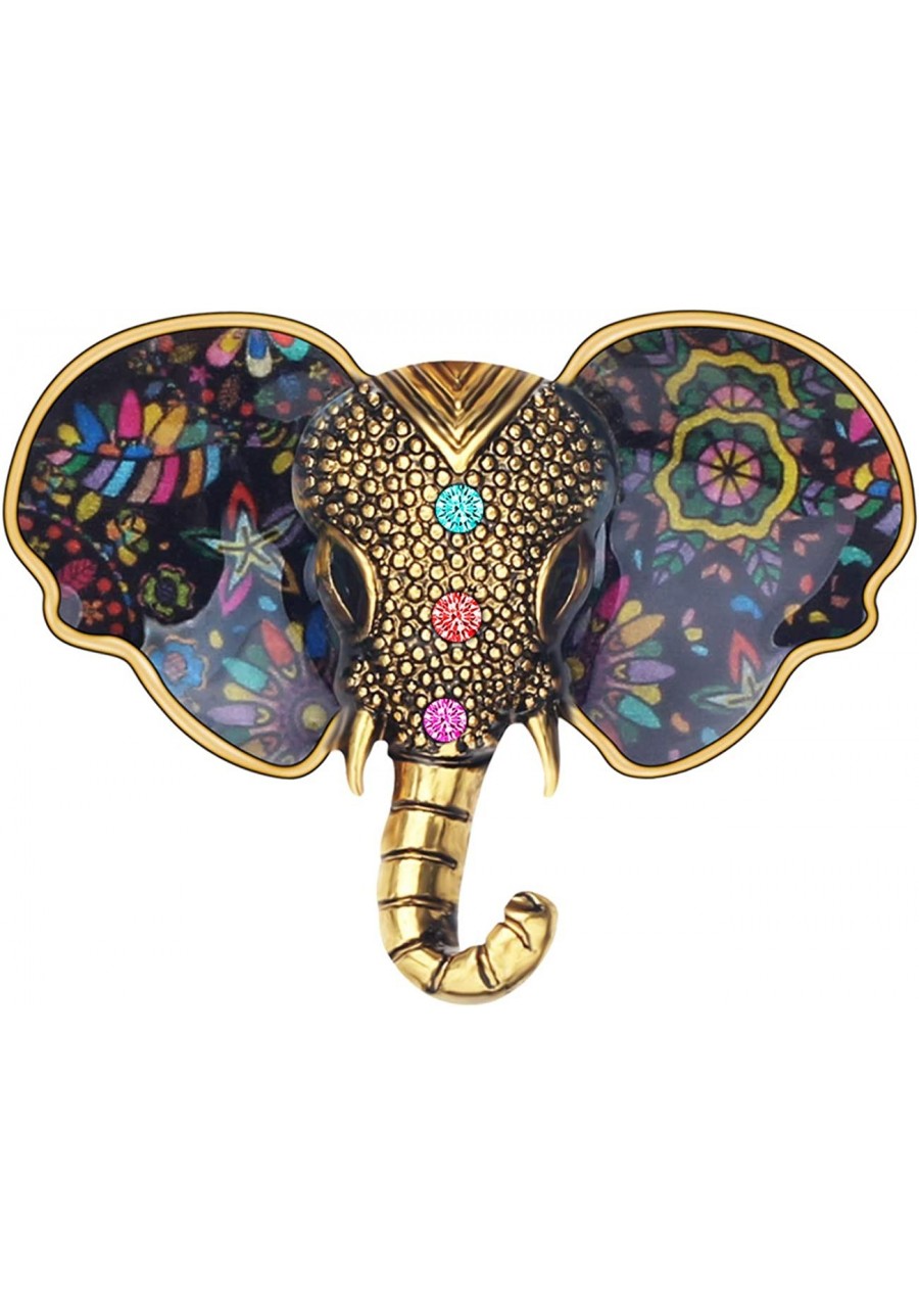 Metal Enamel Shiny Rhinestone Elephant Brooch Elegant Animals Pin Lapel Clothes Scarf Women Teens Jewelry Gift $11.37 Brooche...