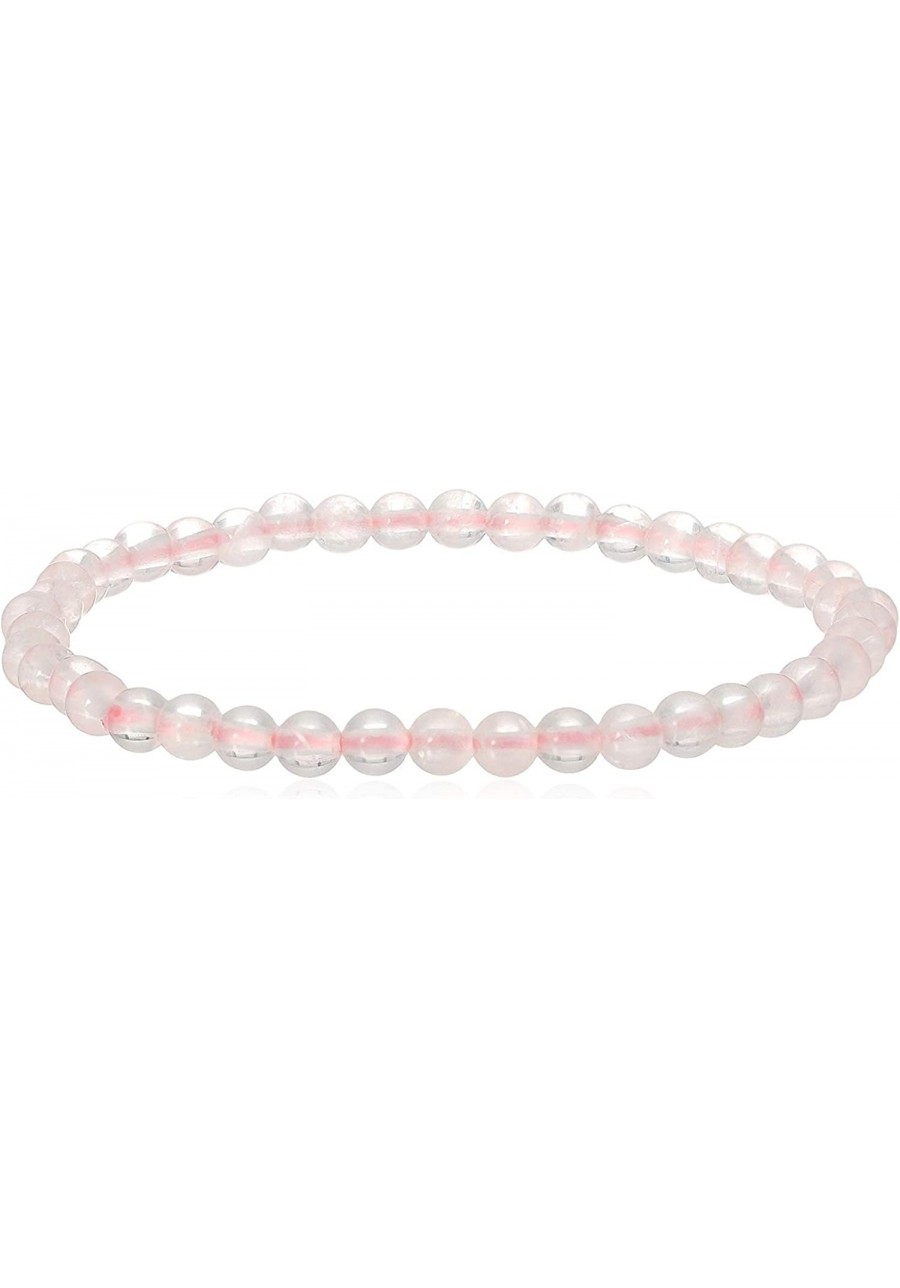 4mm Smooth Round Rose Quartz Stretch Bracelets in Various Sizes (6 6.5 7 7.5 8 Inches) $15.05 Strand