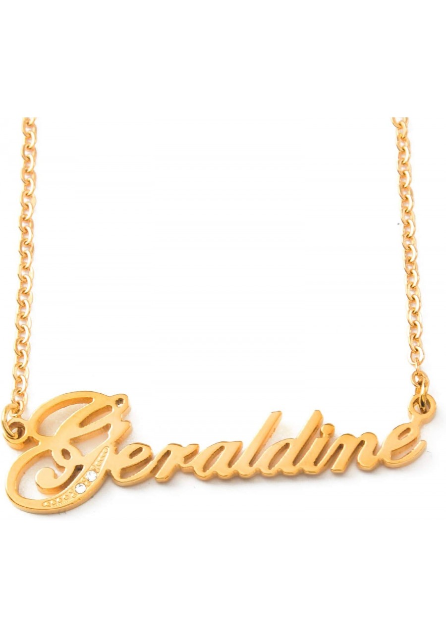 Italic Geraldine Name Necklace Personalized Gold Tone Dainty Necklace - Jewelry Gift Women Girlfriend Mother Sister Friend $3...