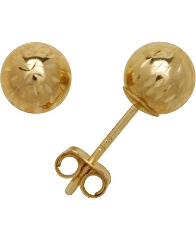 14k Yellow Gold Gold 4-10mm Sparkle-cut Ball Stud Butterfly Push-back Earrings $33.29 Ball
