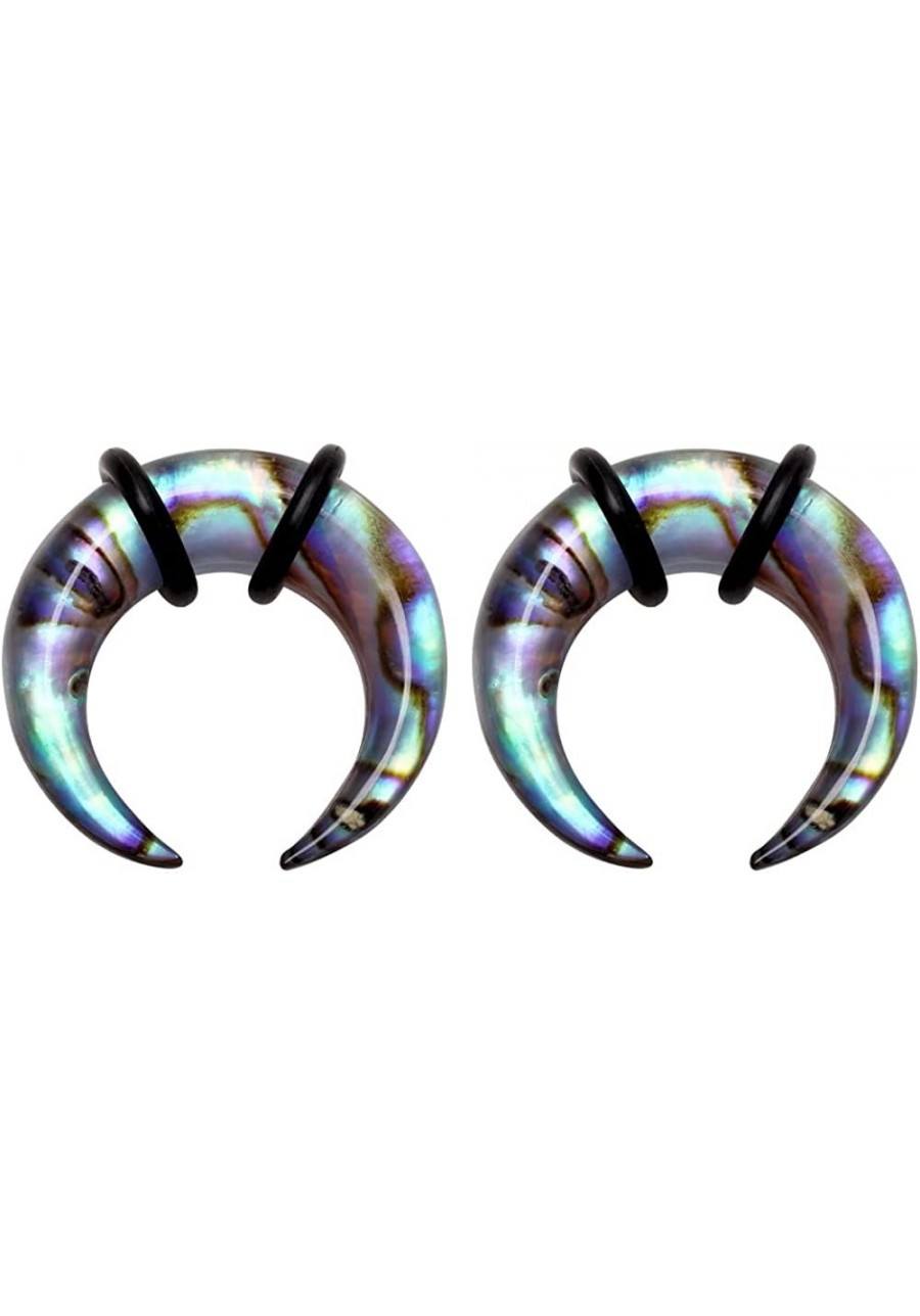 Hand Carved Organic Abalone Shell Pincher Taper Plugs with O-Rings Sold as a Pair $19.41 Piercing Jewelry