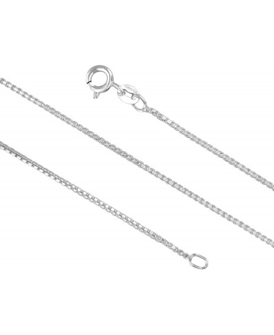 1.3mm Sterling Silver Box Chain – Simple Silver Box Chain Necklace 16-36-inch – Exquisite Silver Box Chain Necklace for Men o...