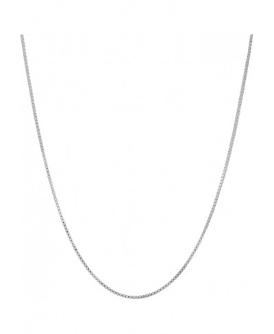 1.3mm Sterling Silver Box Chain – Simple Silver Box Chain Necklace 16-36-inch – Exquisite Silver Box Chain Necklace for Men o...