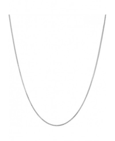 1.3mm Sterling Silver Box Chain – Simple Silver Box Chain Necklace 16-36-inch – Exquisite Silver Box Chain Necklace for Men o...