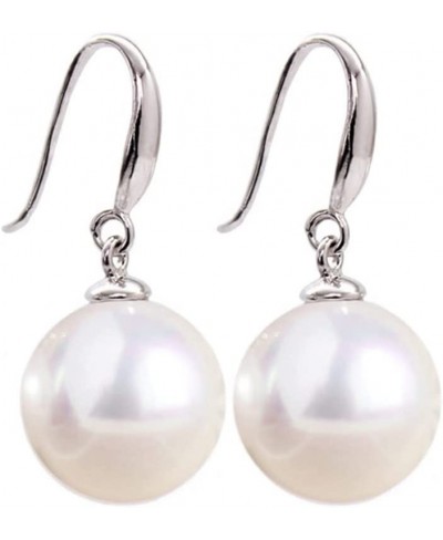 8mm Pearl Earrings White Shell Dangle Earrings Simulated Pearl Earrings for Women Girls Silver Drop Earrings $6.08 Drop & Dangle