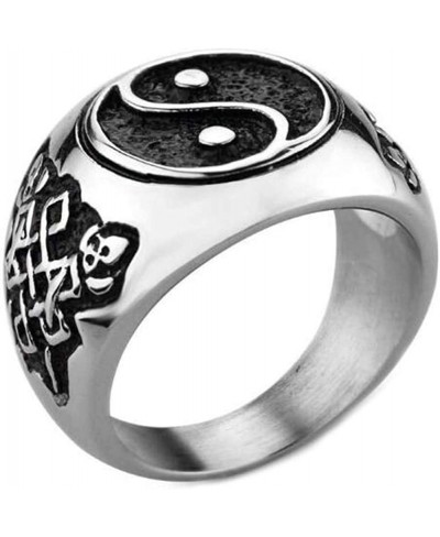 Unisex Stainless Steel Yin Yang Gossip Biker Ring Vintage Silver Black Band $12.14 Bands