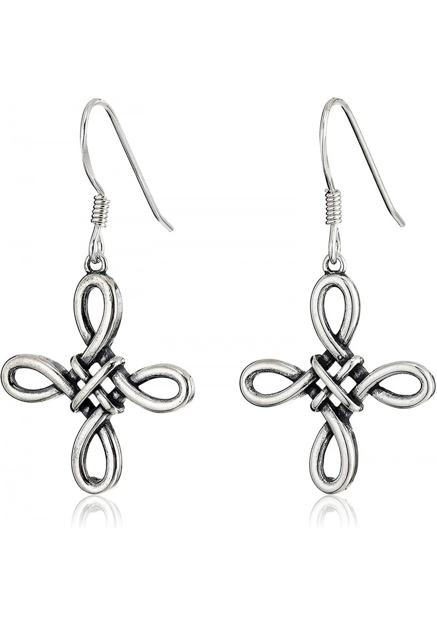 925 Sterling Silver Celtic Earrings for Women - Oxidized Silver or Rose Gold Plated with Celtic Knot & Cross Twist Design $27...