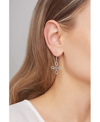 925 Sterling Silver Celtic Earrings for Women - Oxidized Silver or Rose Gold Plated with Celtic Knot & Cross Twist Design $27...