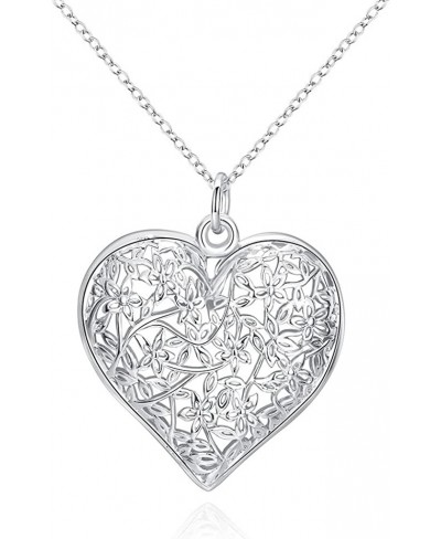 Exquisite Hollow Flower Shape Silver Plated Pendant for Women Girls(Without Chains) $11.17 Pendants & Coins