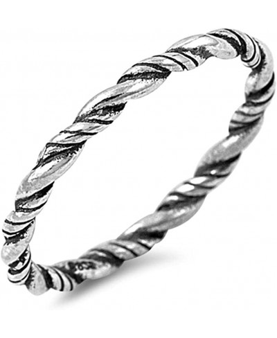 Sterling Silver Twist Stacking Band $18.49 Bands