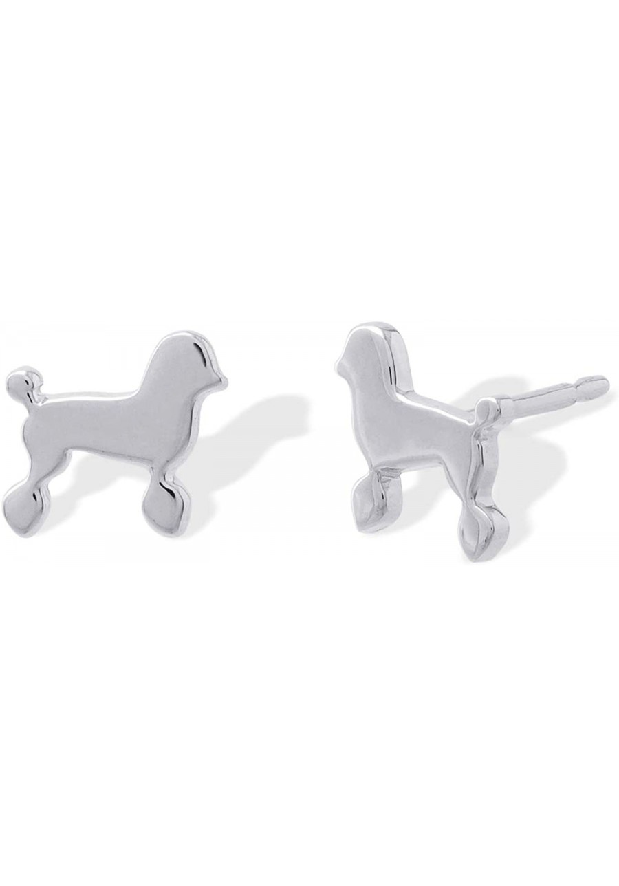 Sterling Silver Poodle Dog Stud Earrings $21.86 Stud