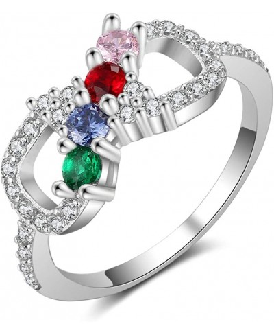 Infinity Mothers Ring with 4 Simulated Birthstones Personalized Women Jewelry for Grandma Promise Rings for Her $18.14 Promis...