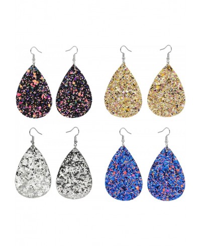 Leather Earrings Set Teardrop Petal Leaf Dangle Earrings Drop Earring for Women Girls 3~4 pairs $15.21 Drop & Dangle