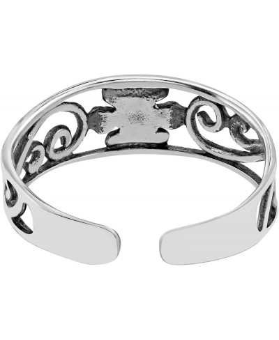 On-Trend Flower and Swirls .925 Sterling Silver Toe Ring or Pinky Ring $6.20 Toe Rings