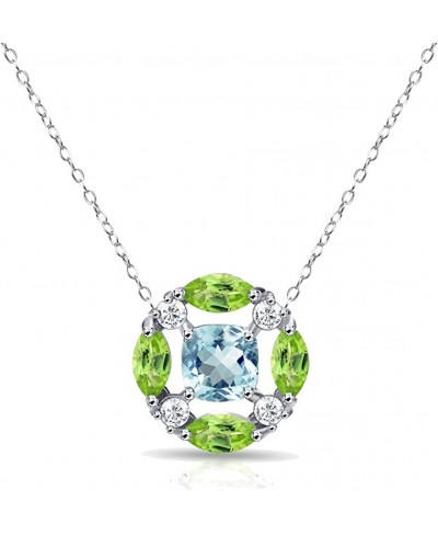 Sterling Silver Simulated or Genuine Gemstones Necklace with White Topaz Accents $37.45 Lockets