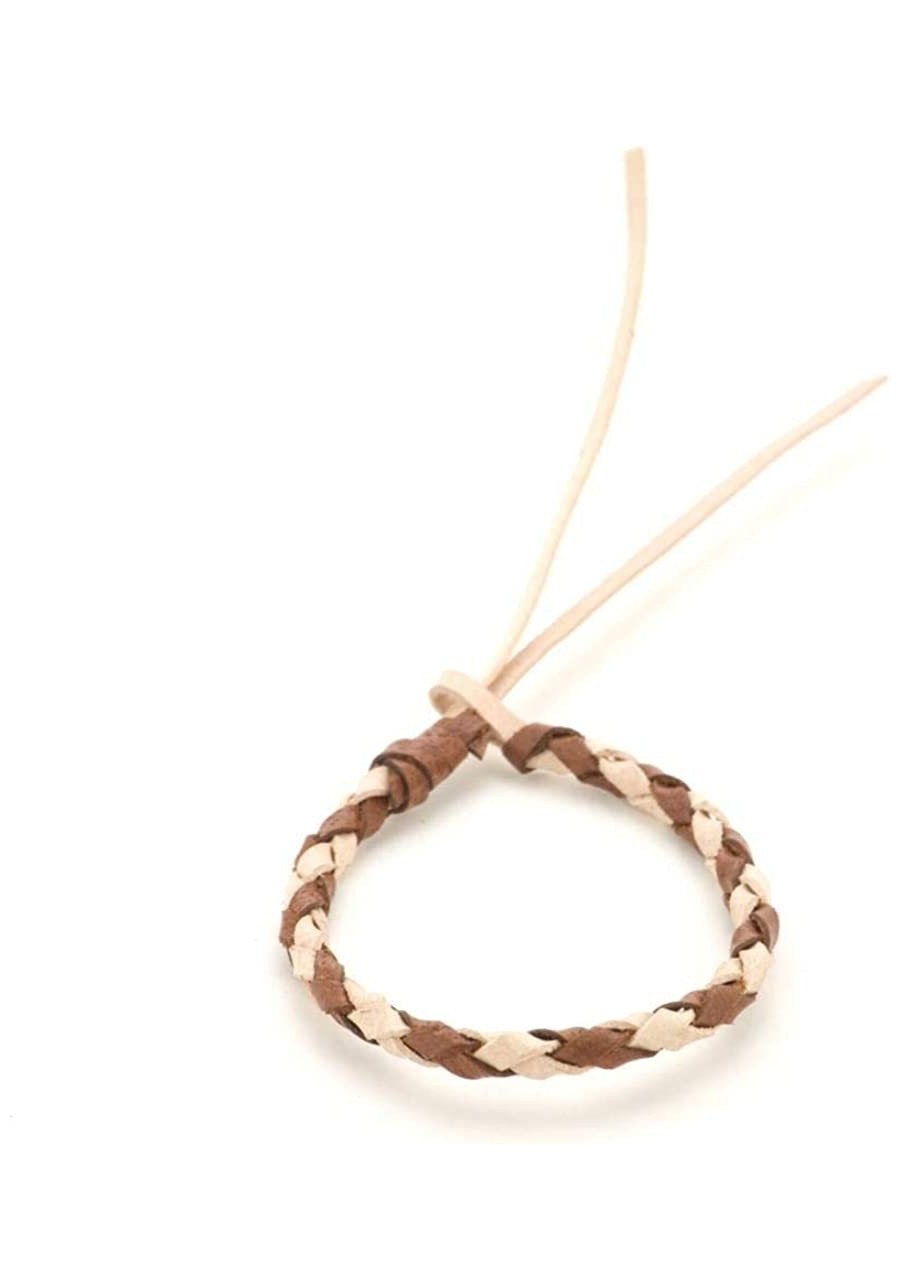 Women's Men's Brown Beige Leather Twisted Braided Tribal Wristband Bracelet $14.37 Cuff