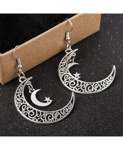 Bohemian Charm Fashion Star Moon Earrings Vintage Long Drop Dangle Stud for Women Girls Personalized Sparkly Chic Earrings Je...