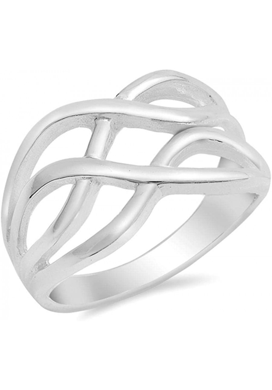 Sterling Silver Women's Simple Knot Ring 925 Band New 12mm Sizes 4-13 $24.82 Bands