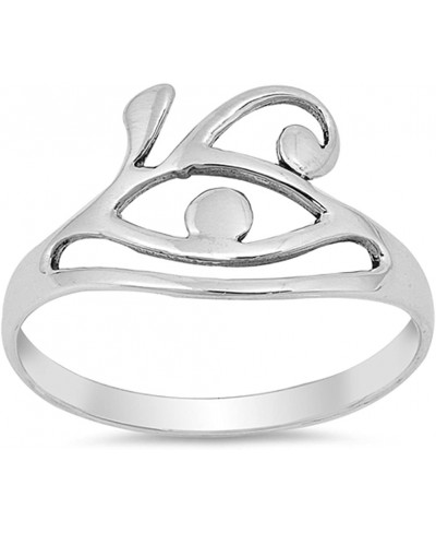 Abstract Statement Evil Eye Loop Ring New .925 Sterling Silver Band Sizes 4-10 $16.96 Bands