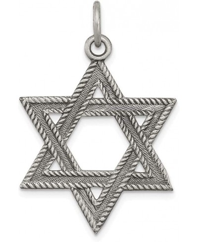 925 Sterling Silver Antiqued Star of David Charm Pendant $31.72 Pendants & Coins