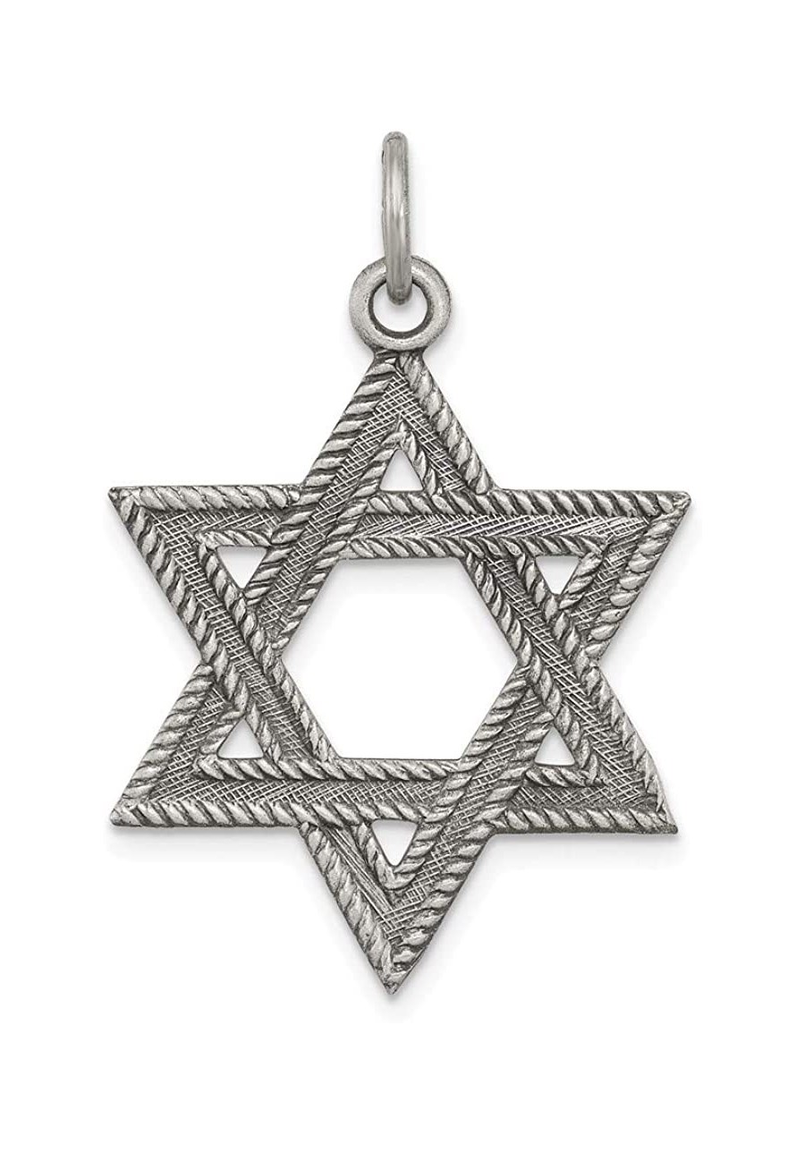 925 Sterling Silver Antiqued Star of David Charm Pendant $31.72 Pendants & Coins