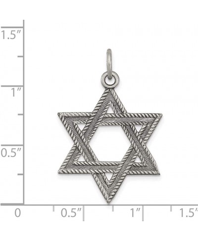 925 Sterling Silver Antiqued Star of David Charm Pendant $31.72 Pendants & Coins