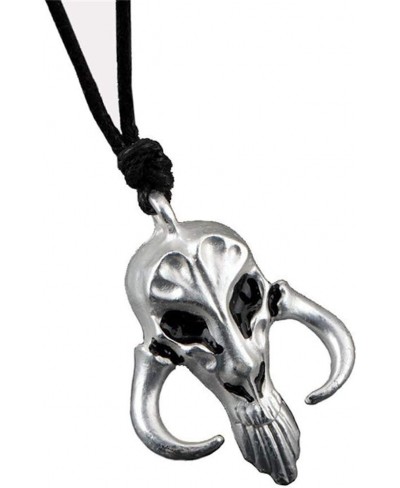 Mandalorian Mythosaur Skull Silver Pendant Necklace $11.06 Pendant Necklaces