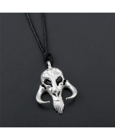 Mandalorian Mythosaur Skull Silver Pendant Necklace $11.06 Pendant Necklaces