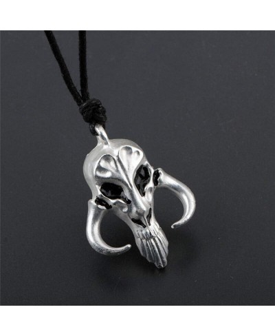 Mandalorian Mythosaur Skull Silver Pendant Necklace $11.06 Pendant Necklaces