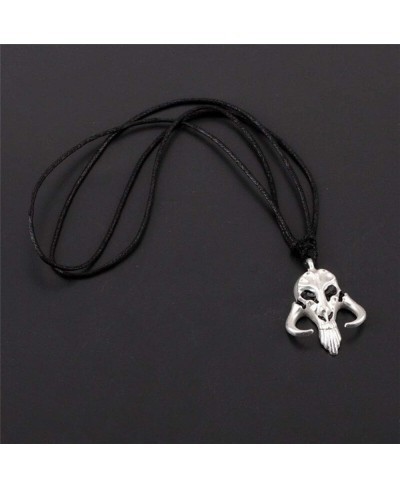 Mandalorian Mythosaur Skull Silver Pendant Necklace $11.06 Pendant Necklaces