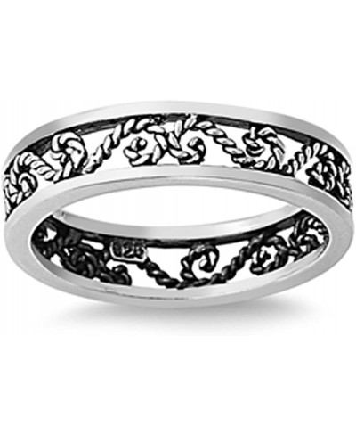 Antiqued Infinity Rope Chain Knot Ring New .925 Sterling Silver Band Sizes 4-12 $18.24 Bands