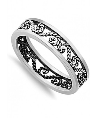 Antiqued Infinity Rope Chain Knot Ring New .925 Sterling Silver Band Sizes 4-12 $18.24 Bands