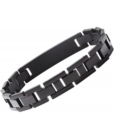 Titanium Medical Alert Bracelets for Men Women Black Medical id Bracelets $40.60 Identification