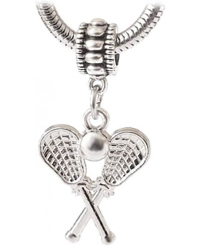 Dangle Lacrosse Sticks and Ball Charm Bead $9.83 Charms & Charm Bracelets