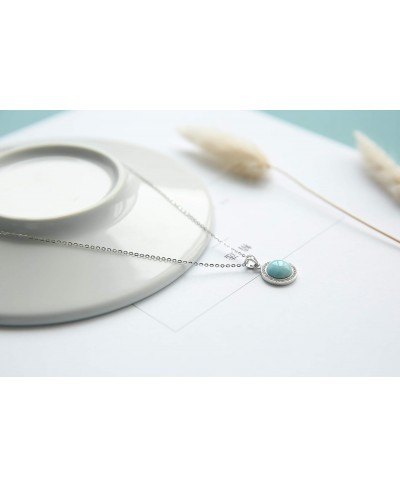 925 Sterling Silver Necklace Larimar Eearrings Natural Gemstones Women Jewelry Sets 14k White Gold Plated 18”Silver Chain $44...