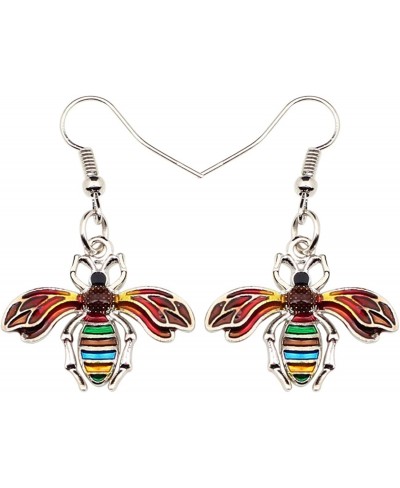 Metal Enamel Bee Drop Earrings Honey Dangle Spring Summer Jewelry Gifts for Women Teens Girls (Multicolor) $14.84 Drop & Dangle