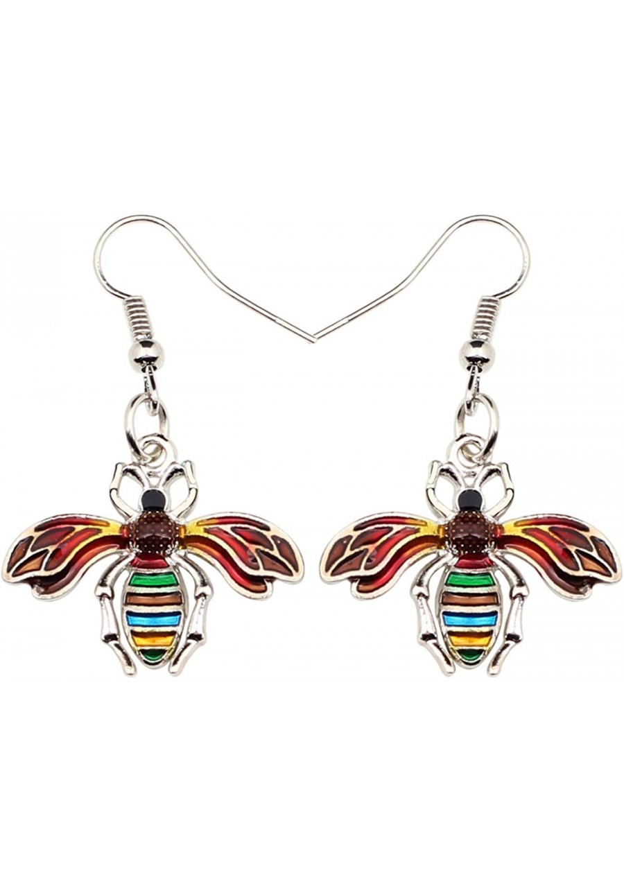 Metal Enamel Bee Drop Earrings Honey Dangle Spring Summer Jewelry Gifts for Women Teens Girls (Multicolor) $14.84 Drop & Dangle