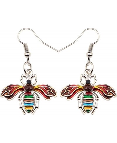 Metal Enamel Bee Drop Earrings Honey Dangle Spring Summer Jewelry Gifts for Women Teens Girls (Multicolor) $14.84 Drop & Dangle