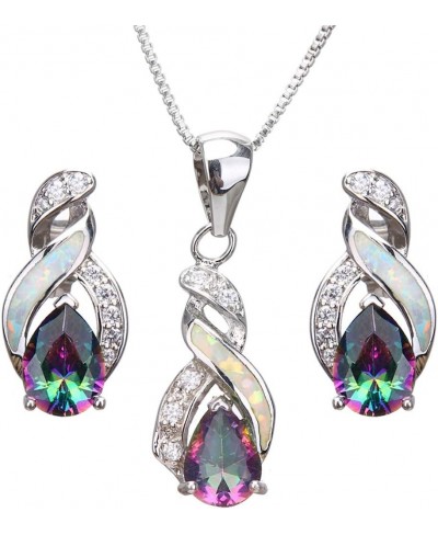 Jewelry Sets Australian Created Opal Necklace Earrings Mother's Day Gifts Jewelry for Mom (JS1) $22.82 Jewelry Sets